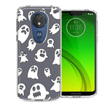 Motorola E5 Plus/G7 Power Halloween Spooky Ghost Design Double Layer Phone Case Cover