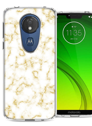 Motorola Moto G7 Power SUPRA Gold Marble Design Double Layer Phone Case Cover