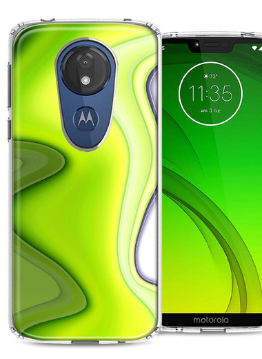 Motorola Moto G7 Power SUPRA Green White Abstract Design Double Layer Phone Case Cover