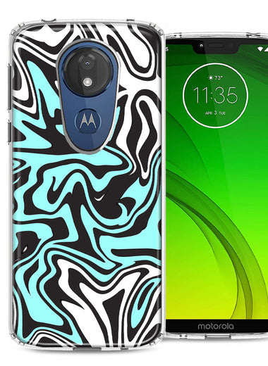 Motorola Moto G7 Power SUPRA Mint Black Abstract Design Double Layer Phone Case Cover