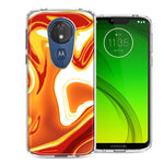 Motorola Moto G7 Power SUPRA Orange White Abstract Design Double Layer Phone Case Cover