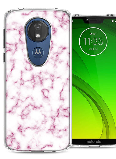 Motorola Moto G7 Power SUPRA Pink Marble Design Double Layer Phone Case Cover