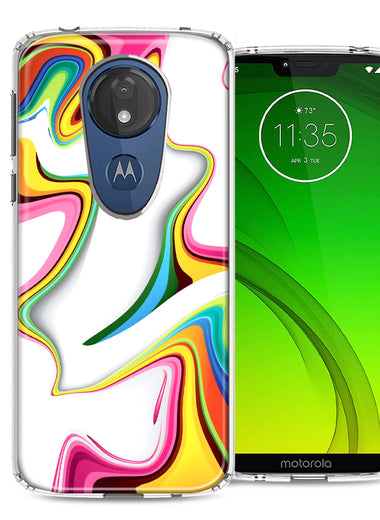 Motorola Moto G7 Power SUPRA Rainbow Abstract Design Double Layer Phone Case Cover
