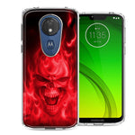 Motorola Moto G7 Power SUPRA Red Flaming Skull Design Double Layer Phone Case Cover