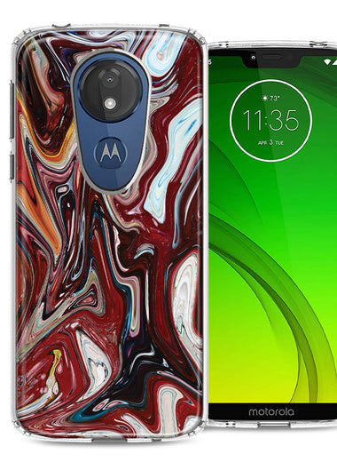 Motorola Moto G7 Power SUPRA Red White Abstract Design Double Layer Phone Case Cover