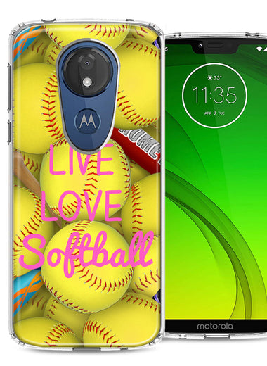 Motorola Moto G7 Power SUPRA Love Softball Design Double Layer Phone Case Cover