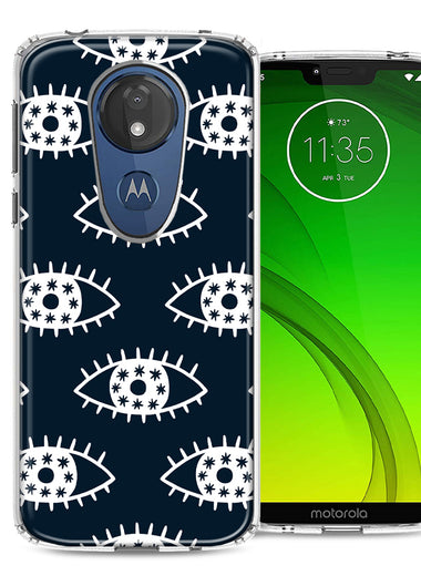 Motorola Moto G7 Power SUPRA Starry Evil Eyes Design Double Layer Phone Case Cover