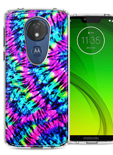 Motorola Moto G7 Power SUPRA Hippie Tie Dye Design Double Layer Phone Case Cover
