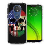 Motorola Moto G7 Power SUPRA US Mexico Flag Skull Double Layer Phone Case Cover