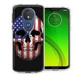 Motorola Moto G7 Power SUPRA US Flag Skull Double Layer Phone Case Cover