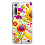 Motorola Moto G Fast Colorful Yellow Pink Folk Style Floral Vibrant Spring Flowers Hybrid Protective Phone Case Cover