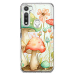 Motorola Moto G Fast Fairytale Watercolor Mushrooms Pastel Spring Flowers Floral Hybrid Protective Phone Case Cover