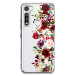 Motorola Moto G Fast Red Summer Watercolor Floral Bouquets Ruby Flowers Hybrid Protective Phone Case Cover