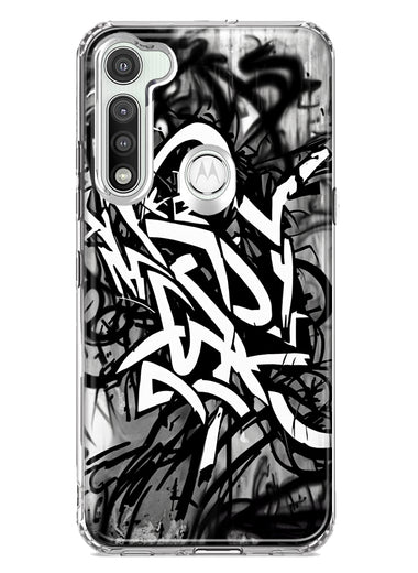 Motorola Moto G Fast Black White Urban Graffiti Hybrid Protective Phone Case Cover