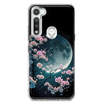 Motorola Moto G Fast Kawaii Manga Pink Cherry Blossom Full Moon Hybrid Protective Phone Case Cover