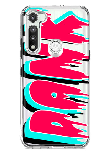 Motorola Moto G Fast Teal Pink Clear Funny Text Quote Dank Hybrid Protective Phone Case Cover