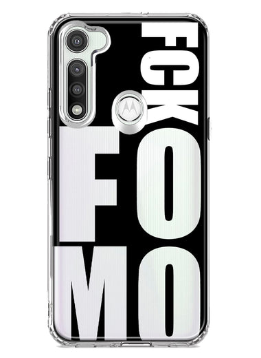 Motorola Moto G Fast Black Clear Funny Text Quote Fckfomo Hybrid Protective Phone Case Cover