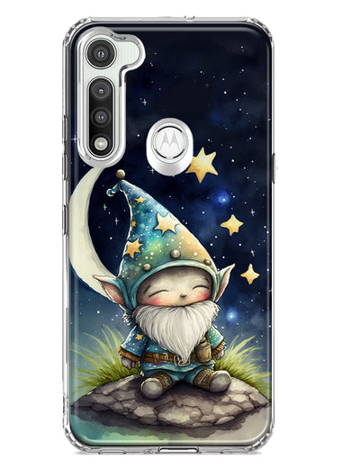 Motorola Moto G Fast Stars Moon Starry Night Space Gnome Hybrid Protective Phone Case Cover