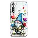 Motorola Moto G Fast Gnome Red Purple Blue Roses Garden Hybrid Protective Phone Case Cover