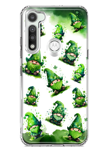 Motorola Moto G Fast Gnomes Shamrock Lucky Green Clover St. Patrick Hybrid Protective Phone Case Cover