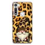 Motorola Moto G Fast Gnome Sunflower Leopard Hybrid Protective Phone Case Cover
