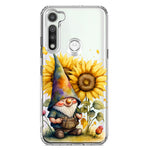 Motorola Moto G Fast Cute Gnome Sunflowers Clear Hybrid Protective Phone Case Cover