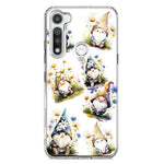 Motorola Moto G Fast Cute White Blue Daisies Gnomes Hybrid Protective Phone Case Cover