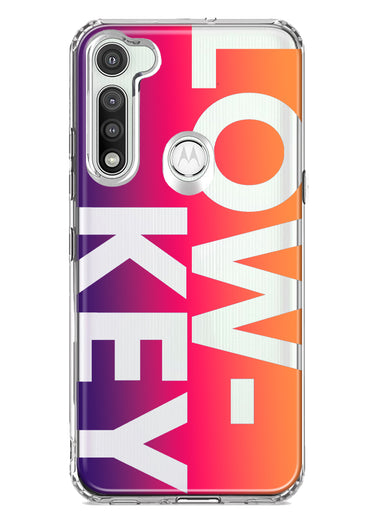 Motorola Moto G Fast Purple Pink Orange Clear Funny Text Quote Low Key Hybrid Protective Phone Case Cover