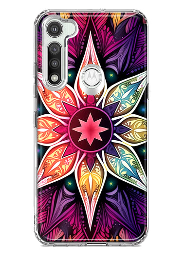 Motorola Moto G Fast Mandala Geometry Abstract Star Pattern Hybrid Protective Phone Case Cover