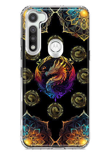 Motorola Moto G Fast Mandala Geometry Abstract Dragon Pattern Hybrid Protective Phone Case Cover