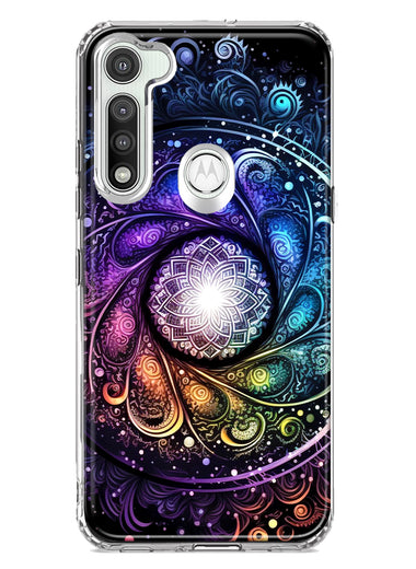 Motorola Moto G Fast Mandala Geometry Abstract Galaxy Pattern Hybrid Protective Phone Case Cover