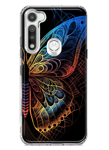 Motorola Moto G Fast Mandala Geometry Abstract Butterfly Pattern Hybrid Protective Phone Case Cover