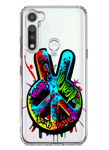 Motorola Moto G Fast Peace Graffiti Painting Art Hybrid Protective Phone Case Cover