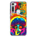 Motorola Moto G Fast Neon Rainbow Psychedelic Trippy Hippie Big Brain Hybrid Protective Phone Case Cover