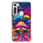 Motorola Moto G Fast Neon Rainbow Psychedelic Trippy Hippie Bomb Star Dream Hybrid Protective Phone Case Cover