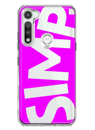 Motorola Moto G Fast Hot Pink Clear Funny Text Quote Simp Hybrid Protective Phone Case Cover