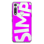 Motorola Moto G Fast Hot Pink Clear Funny Text Quote Simp Hybrid Protective Phone Case Cover