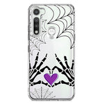 Motorola Moto G Fast Halloween Skeleton Heart Hands Spooky Spider Web Hybrid Protective Phone Case Cover