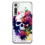 Motorola Moto G Fast Fantasy Skull Red Purple Roses Hybrid Protective Phone Case Cover