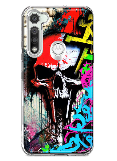 Motorola Moto G Fast Skull Face Graffiti Painting Art Hybrid Protective Phone Case Cover