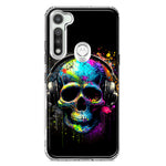 Motorola Moto G Fast Fantasy Skull Headphone Colorful Pop Art Hybrid Protective Phone Case Cover