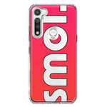 Motorola Moto G Fast Red Pink Clear Funny Text Quote Smol Hybrid Protective Phone Case Cover