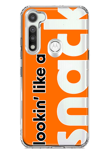 Motorola Moto G Fast Orange Clear Funny Text Quote Snack Hybrid Protective Phone Case Cover