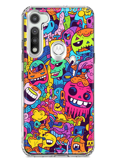 Motorola Moto G Fast Psychedelic Trippy Happy Characters Pop Art Hybrid Protective Phone Case Cover