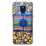 Motorola Moto G Play 2021 Choose Happy Smiley Face Retro Vintage Groovy 70s Style Hybrid Protective Phone Case Cover