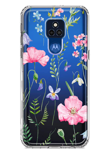 Motorola Moto G Play 2021 Spring Pastel Wild Flowers Summer Classy Elegant Beautiful Hybrid Protective Phone Case Cover