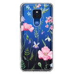 Motorola Moto G Play 2021 Spring Pastel Wild Flowers Summer Classy Elegant Beautiful Hybrid Protective Phone Case Cover