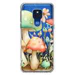 Motorola Moto G Play 2021 Fairytale Watercolor Mushrooms Pastel Spring Flowers Floral Hybrid Protective Phone Case Cover