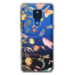 Motorola Moto G Play 2021 Peach Meadow Wildflowers Butterflies Bees Watercolor Floral Hybrid Protective Phone Case Cover