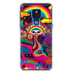 Motorola Moto G Play 2021 Psychedelic Trippy Hippie Night Walk Hybrid Protective Phone Case Cover